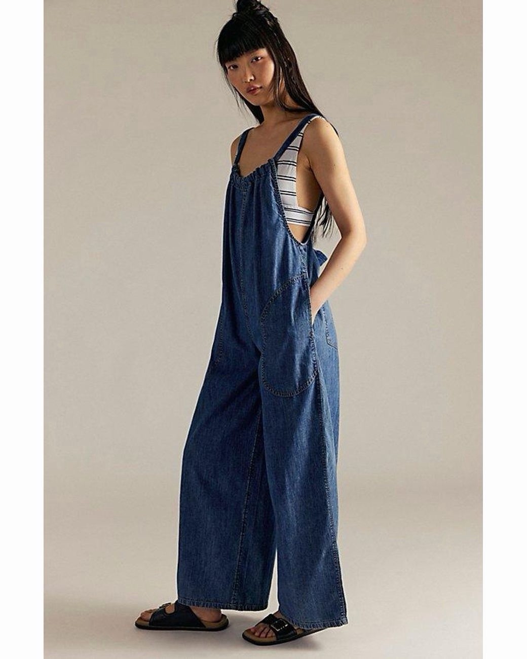 Free People We The Free Freebird Jumpsuit Stellar Blue M NWT