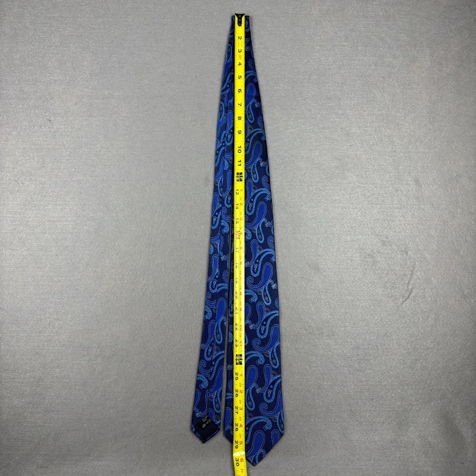 Ermenegildo Zegna Blue Paisley Silk Tie Made in Italy Luxury Designer 3.25″