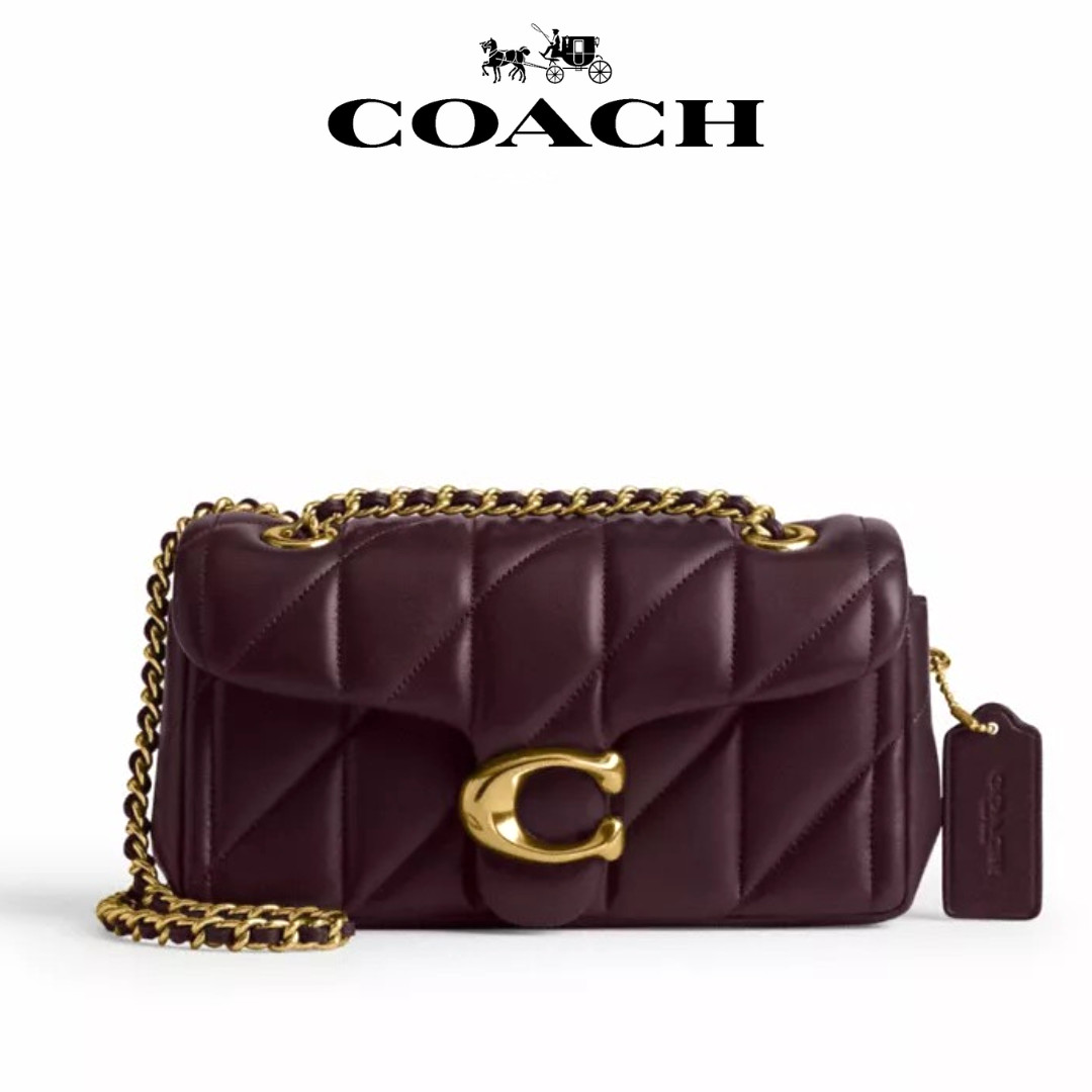 COACH Tabby Shoulder Bag 20 Quilted Black Caramel CP149 B4YDS