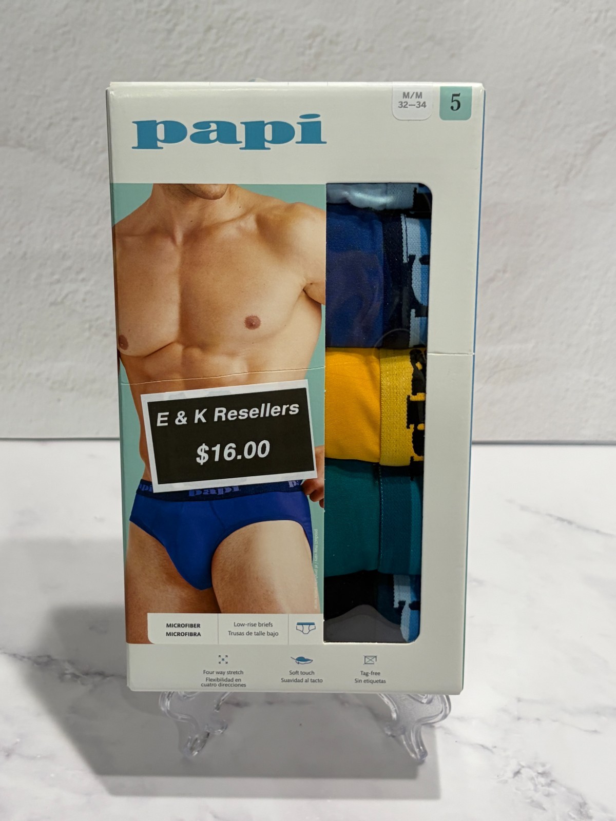 Papi Multicolor Low Rise Briefs 5 Pack Size M