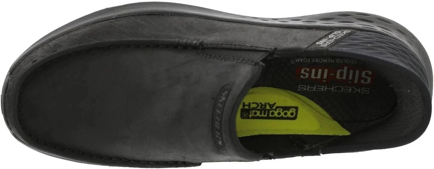 Skechers Men’s Slip-ins Parson Oswin Loafers Leather Shoes Black 11.5 Medium