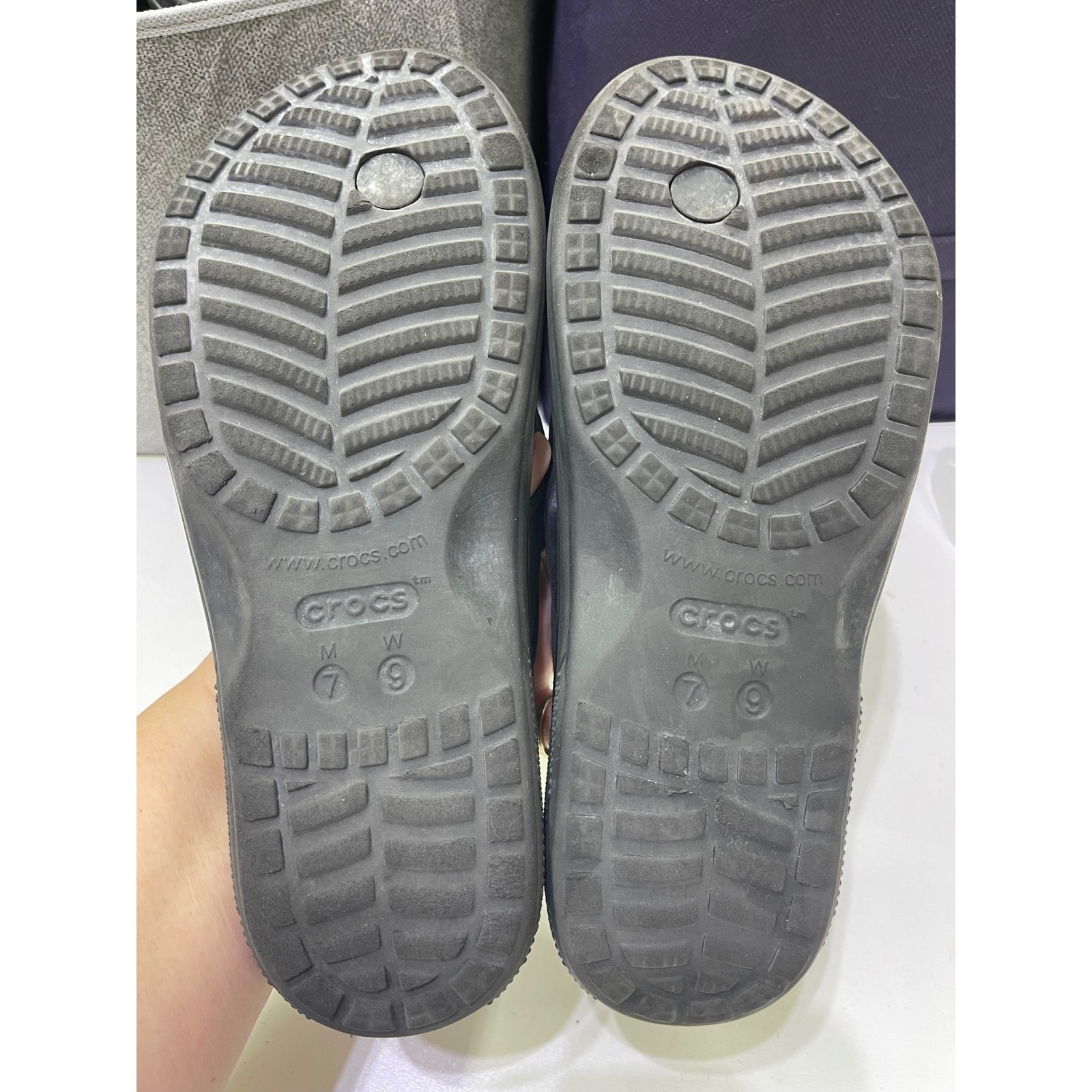 Crocs Baya Flip Flops Black Sandals Womens 9 Mens 7 Iconic Comfort 11999-001