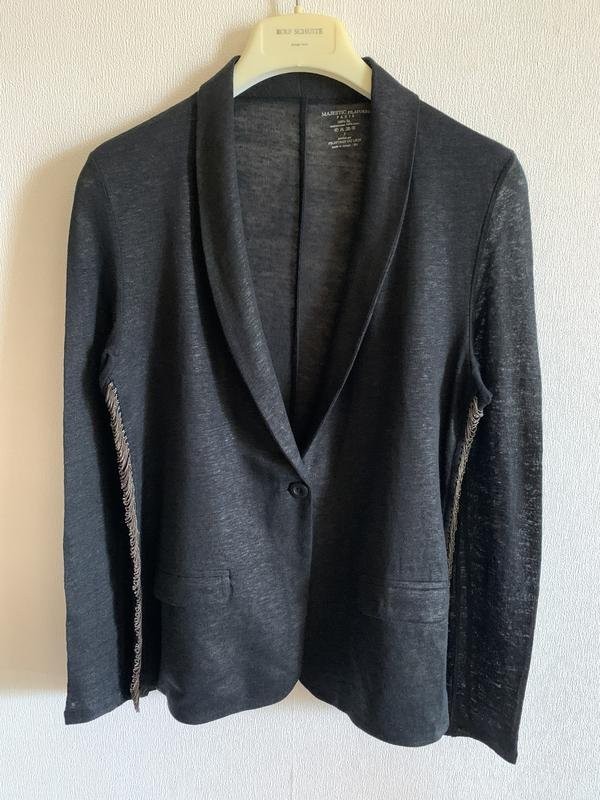 Women Majestic Filatures Sweater Black Linen M