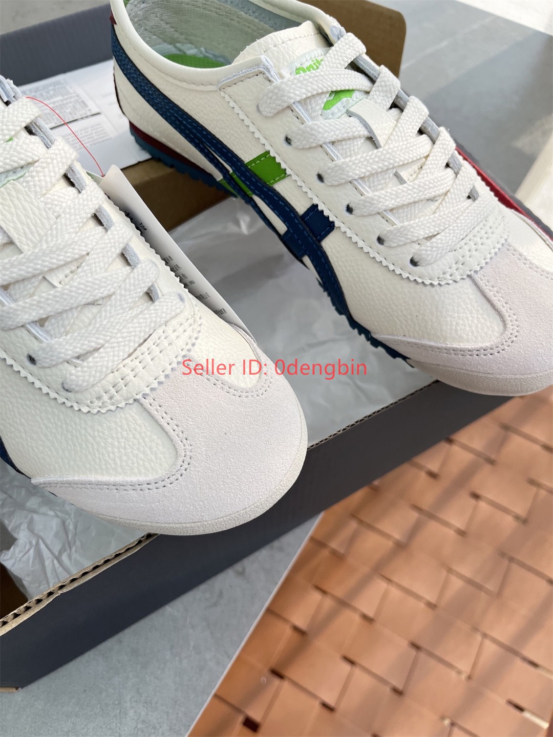Retro Onitsuka Tiger MEXICO 66 Beige/Blue Shoes New with Box 1183A201-115