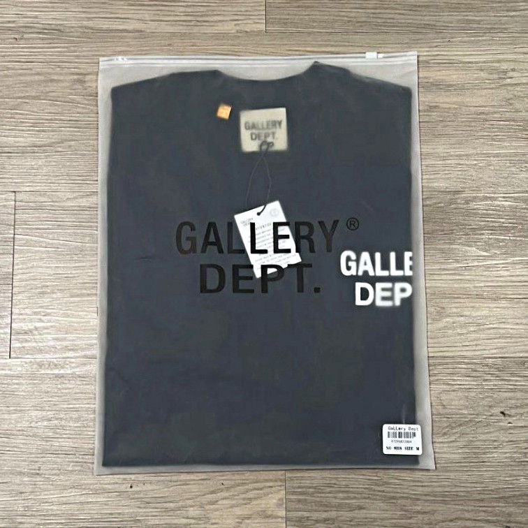 Gallery Dept. Men’s Black Logo Graphic Print Crew Neck Tee Short Sleeve One Size