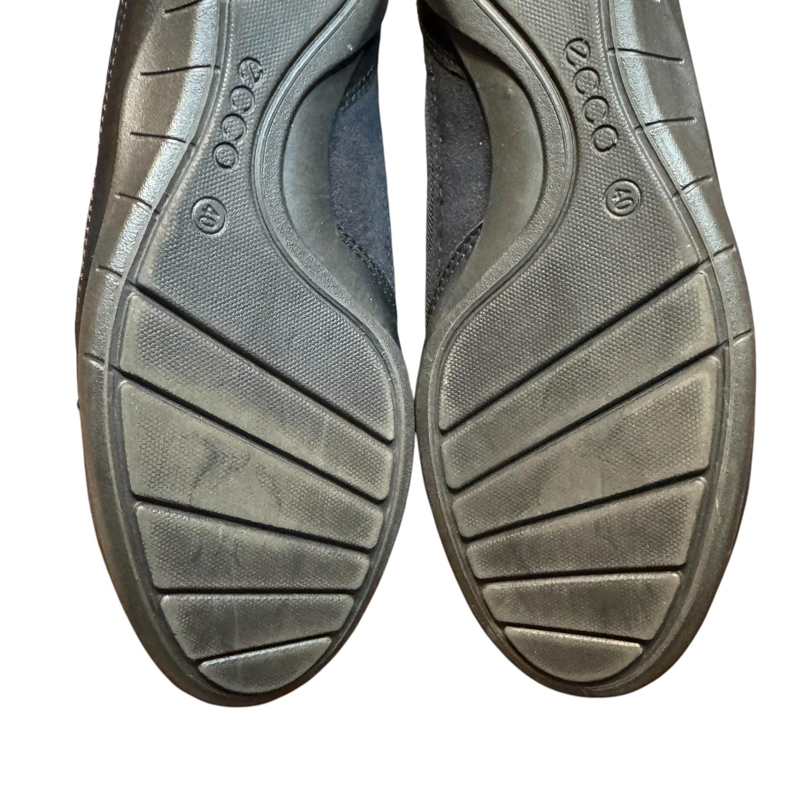 ECCO Shoes Womens Size 9.5 Black Leather Mesh Ballet Flats Comfort Casual
