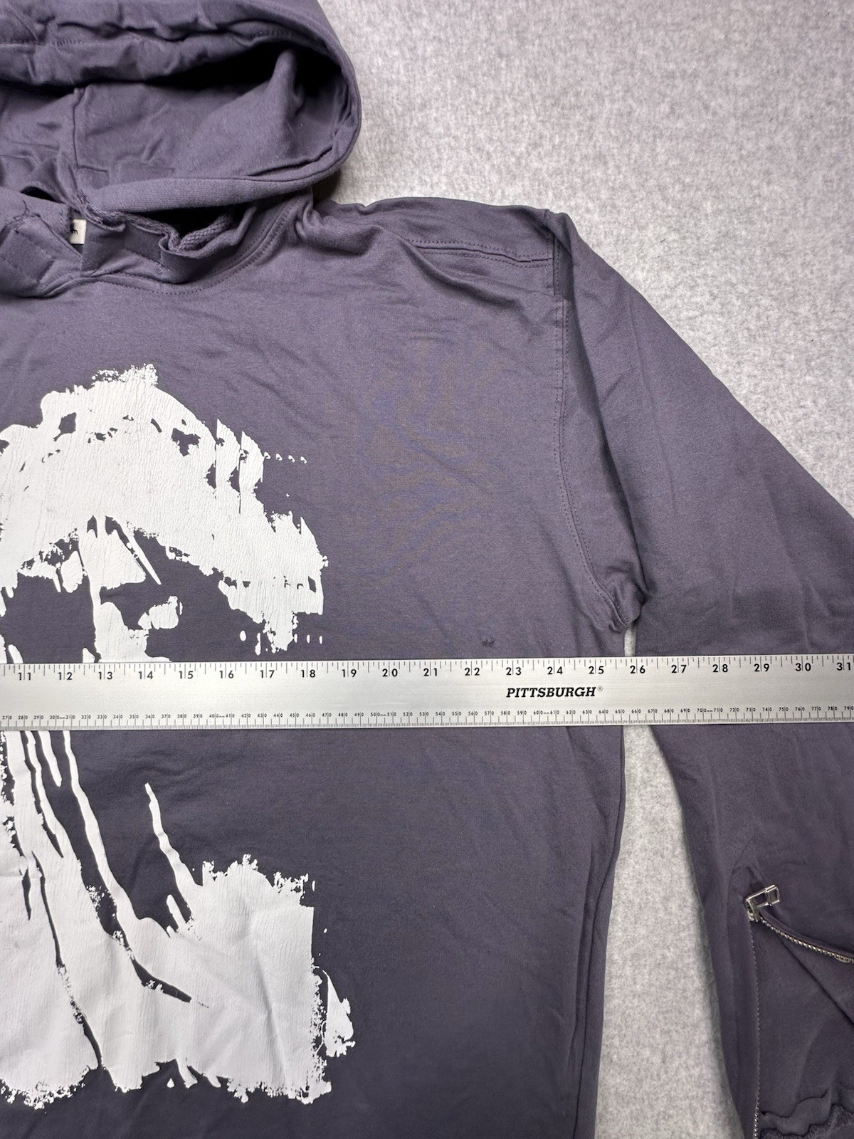 MNML Every Day Mary Hoodie Men’s Medium Gray Relaxed Pullover Sweatshirt NEW