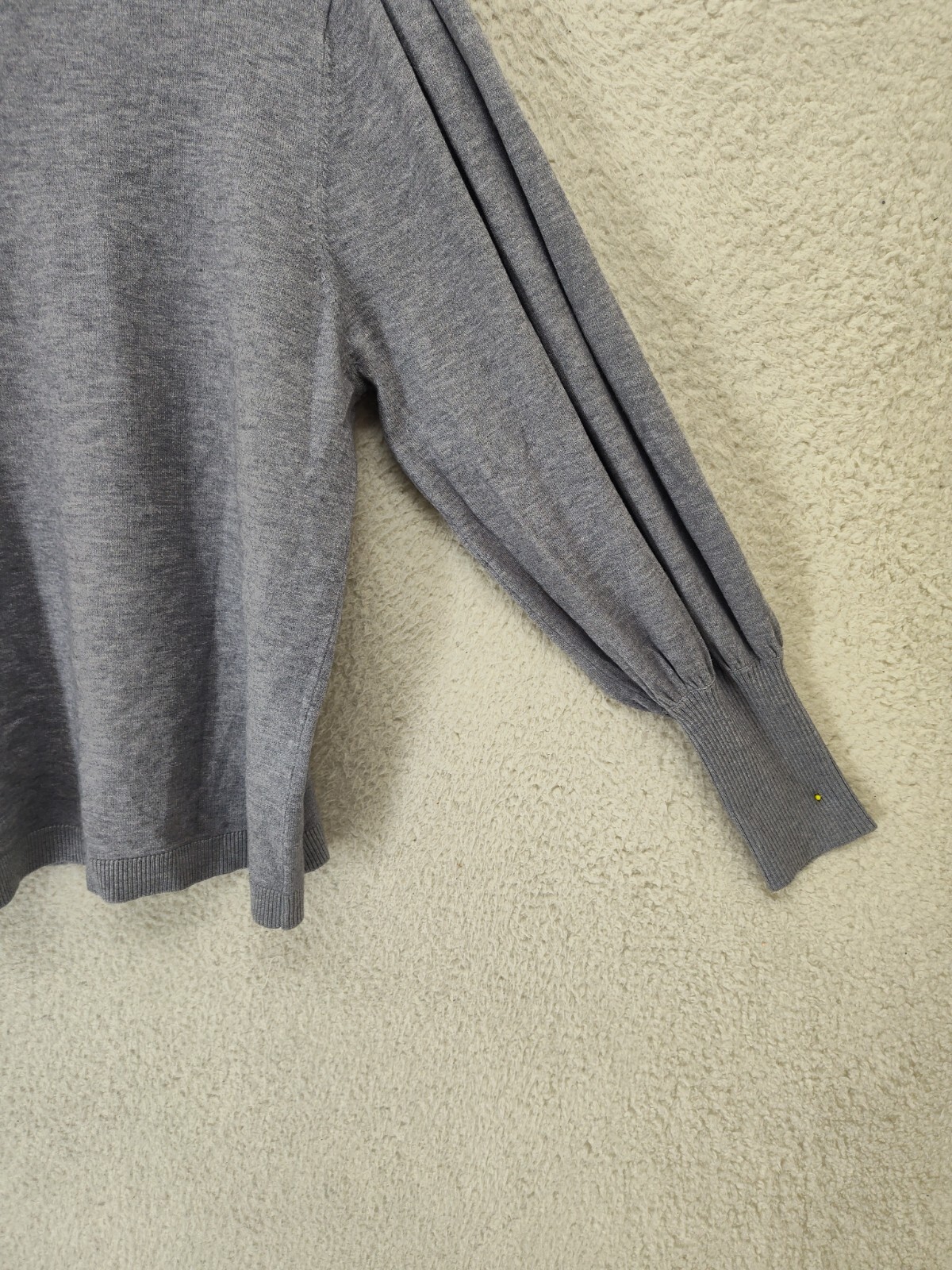 Magaschoni Women Sweater Extra Large Gray Nylon Blend Long Sleeve Knit Pullover