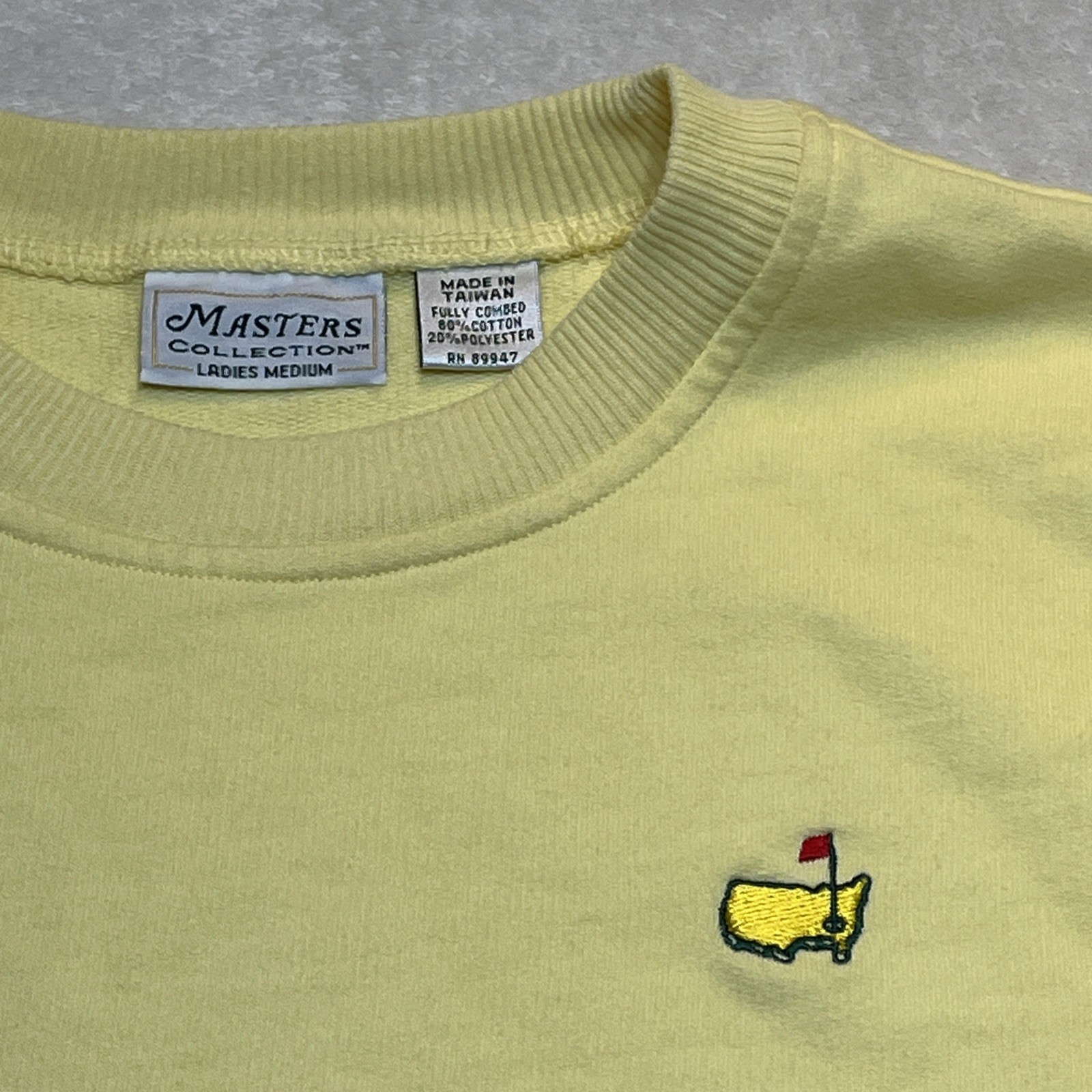 Vintage Masters Collection Sweater Women’s Medium Yellow Sweatshirt Golf **