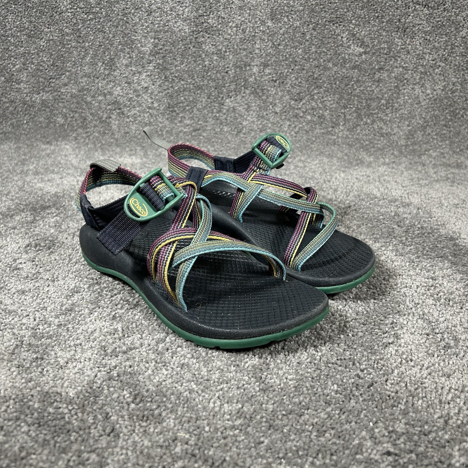 Chaco ZX1 Ecotread Kids Size 3Y Green Beach Walking Outdoor Hiking Sandals Used