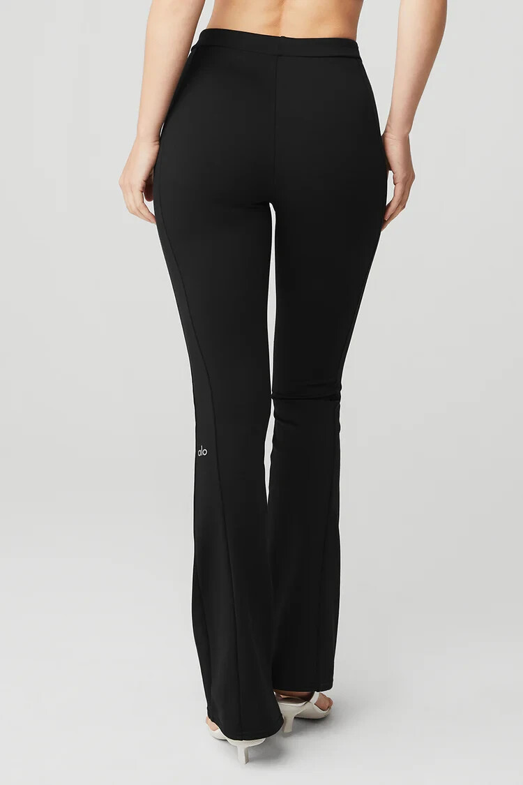 Alo High Waist Zip It Flare Legging Size S Black Reguar Length*31.5″-Orig. $138
