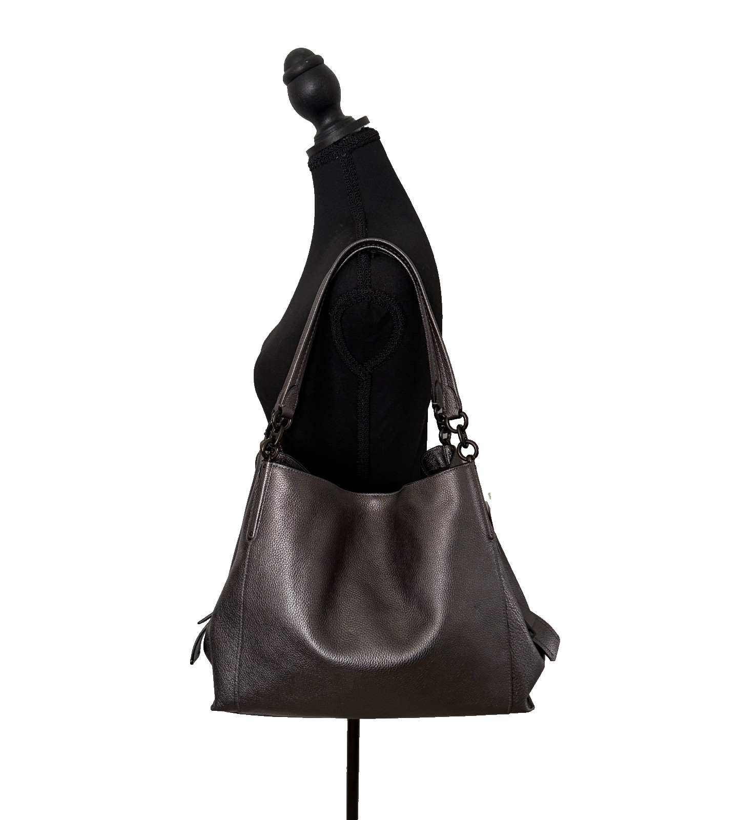COACH DALTON BAG 31 | METALLIC GRAPHITE PEBBLED LEATHER | SOLD OUT! | NWT!