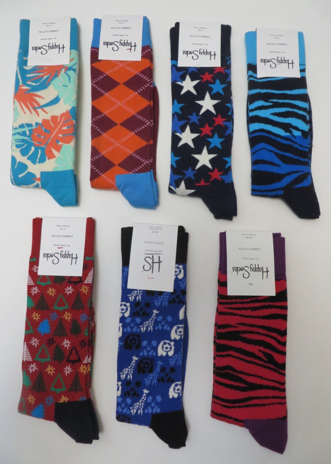 Happy Socks Men’s Classic Crew Sock, Shoe Size 10 – 13 Combed Cotton 1 Pack Long