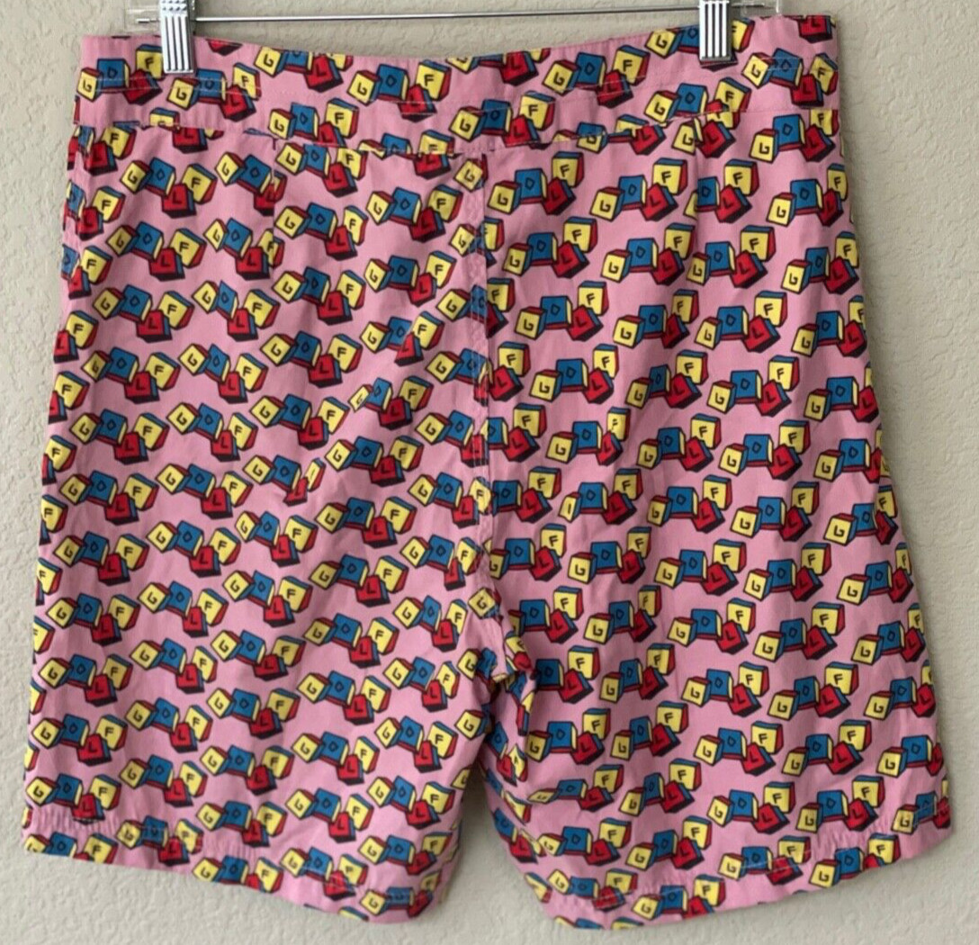 GOLF WANG TYLER The Creator Cube Pink Unlined Drawstring Board Shorts Men’s 32