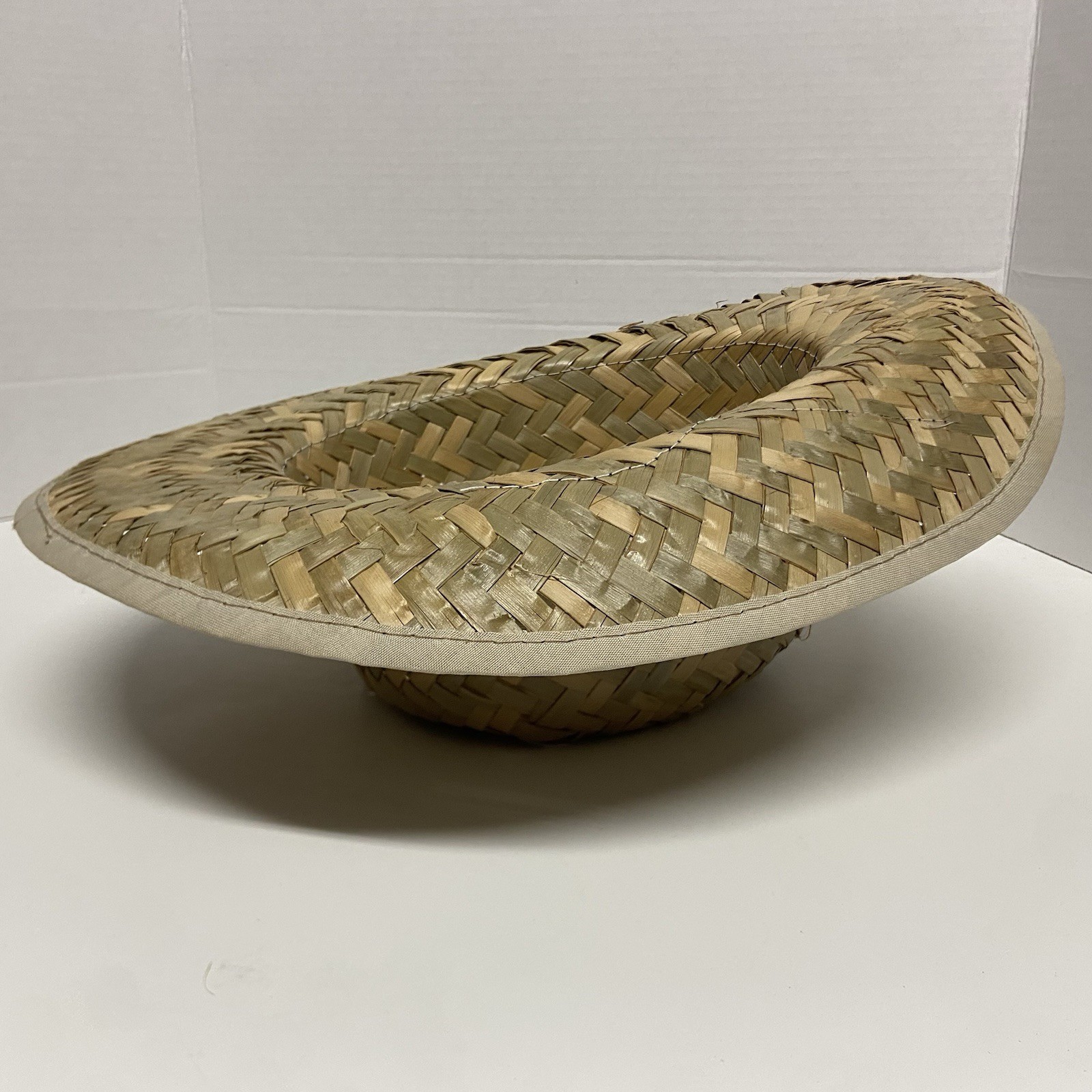 (2) Straw Hat Made In Mexico Outdoor Beach Party Wide Brim Safari Garden Rancher