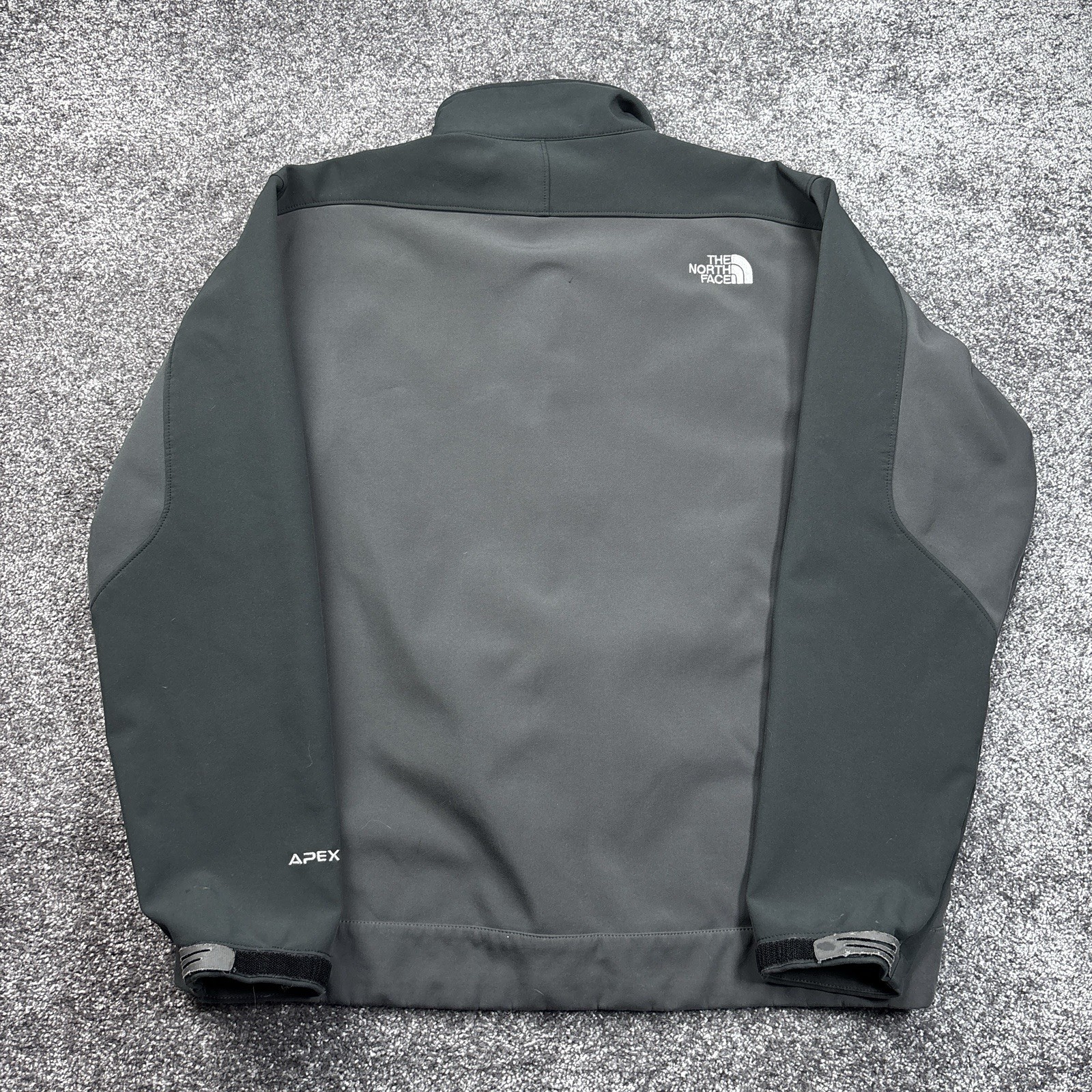 The North Face Apex Jacket Mens Large Gray Black Windbreaker Full Zip Outdoor