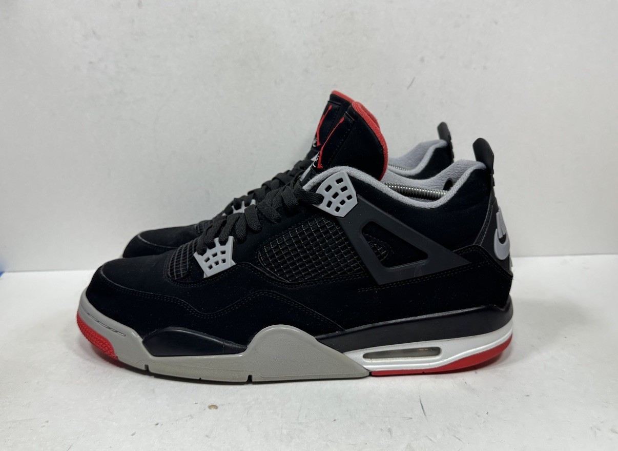 Air Jordan 4 Retro OG Bred 2019 Men’s Size 15 Black Red Gray White 308497-060