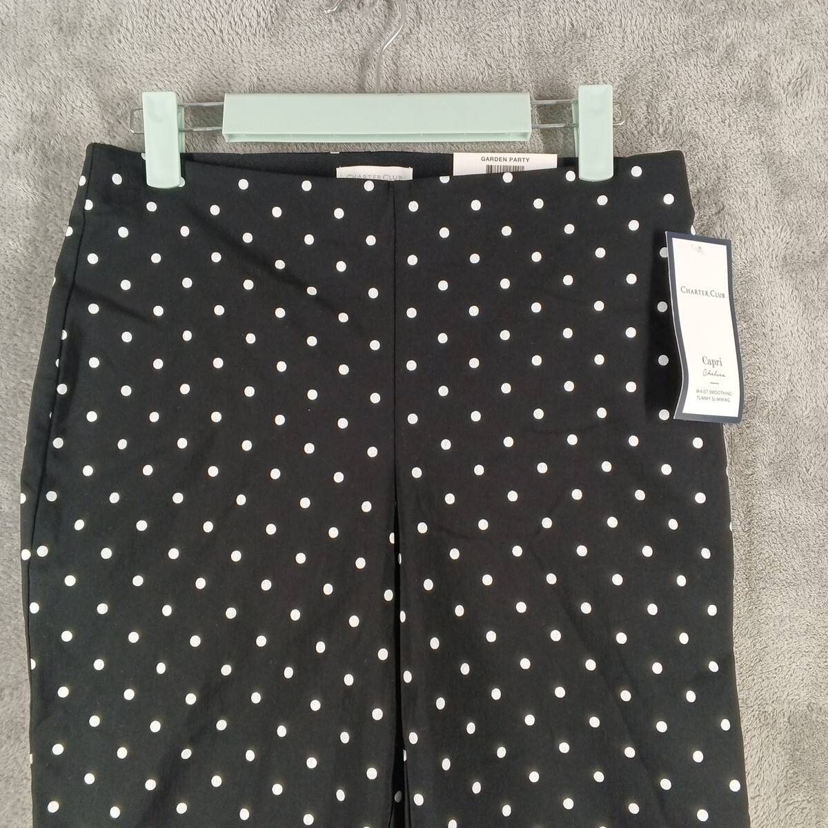 NWT $59 CHARTER CLUB Tummy Control Polka Dots Capri Pants Mid Rise
