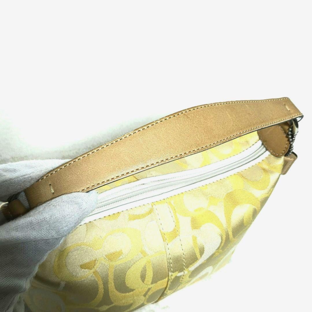 Coach Accessory Pouch Signature Yellow 6561 Rare Japan Excellent 0611372