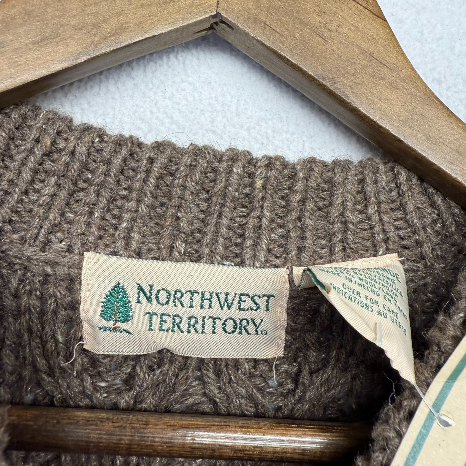 Vintage Northwest Territory Sweater Men’s Large Brown Fisherman Wool Ramie NEW