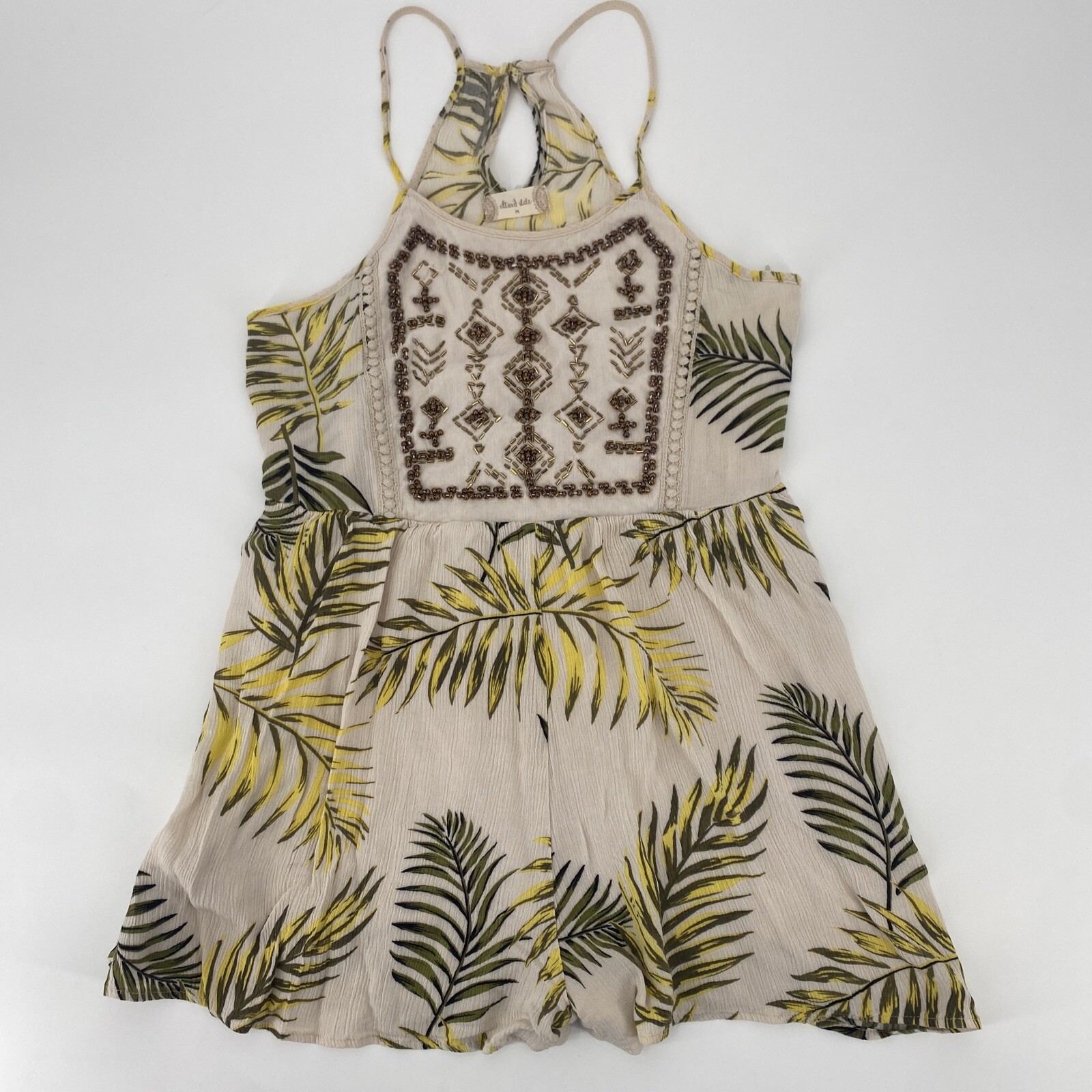ALTAR’D STATE Romper Women’s Medium Tropical Beaded Embroidered