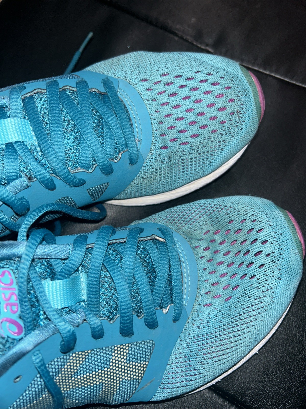 Asics Shoes Road Hawk Ff Running Sneakers Blue Lace Up Low Top T7D7N Womens 8