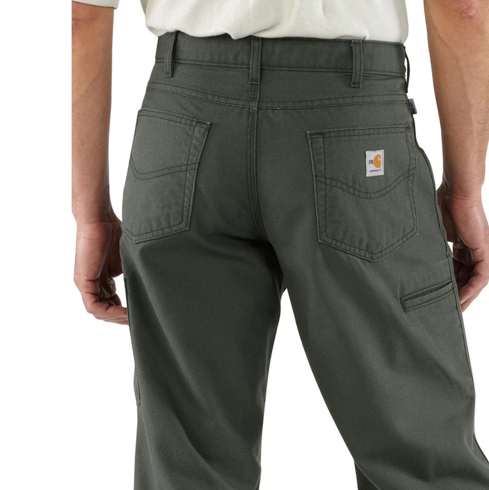 Carhartt Flame Resistant Canvas Pant 46×32 Loose Fit Color Moss FRB159-MOS