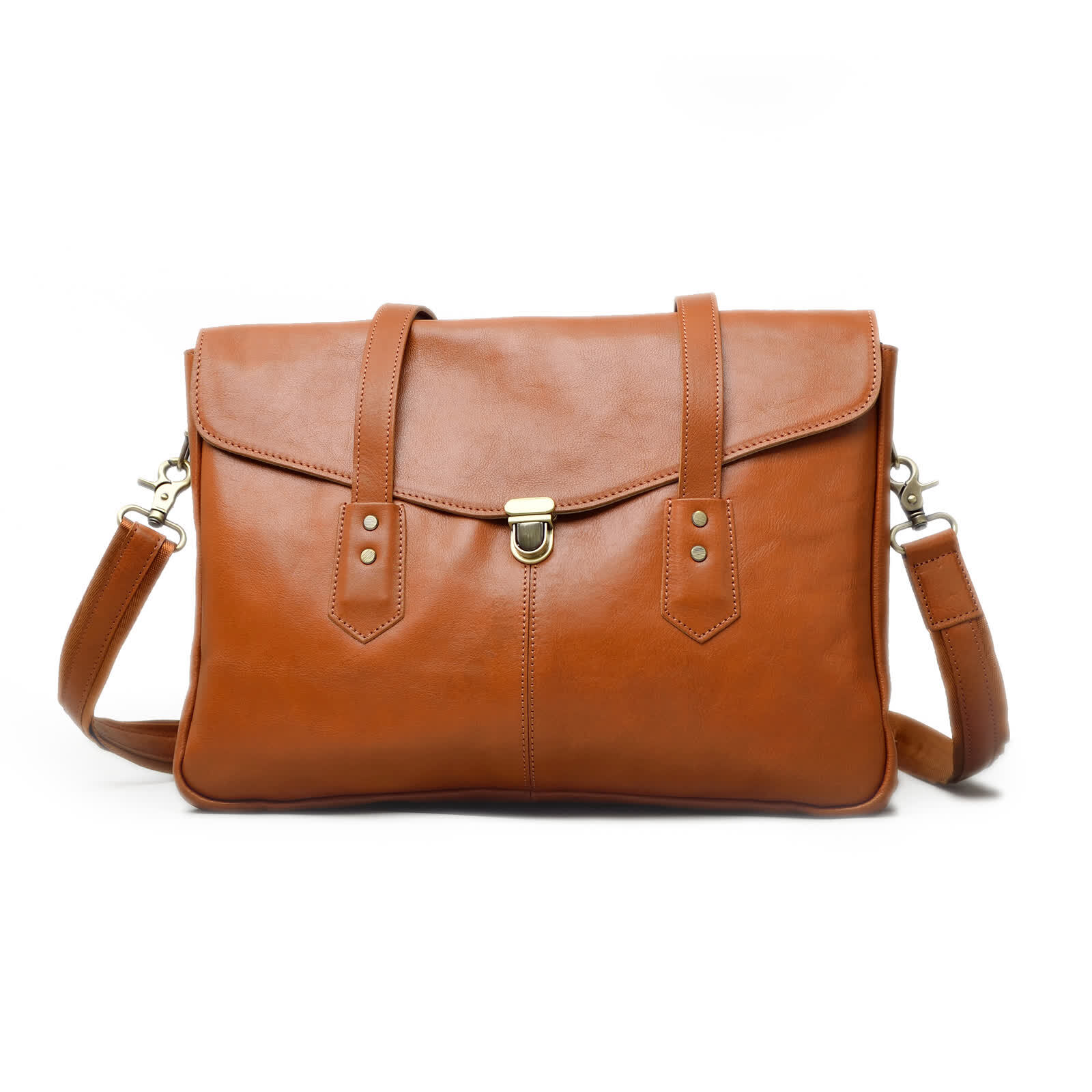 Erivis Coffee Women‘s Leather Briefcase with Practical Compartments Shoulder Bag