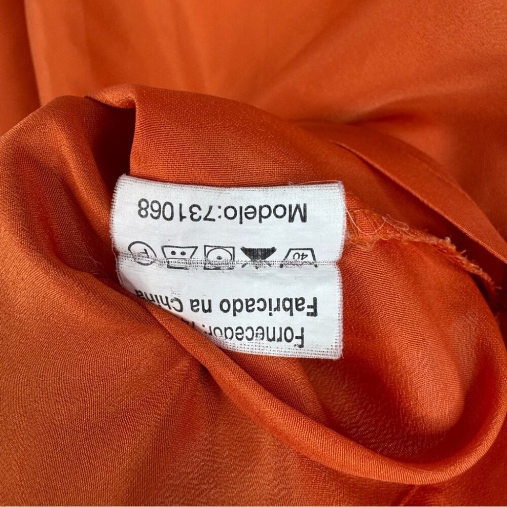 Yessica city top shirt Elegant Orange Blouse with Keyhole Detail