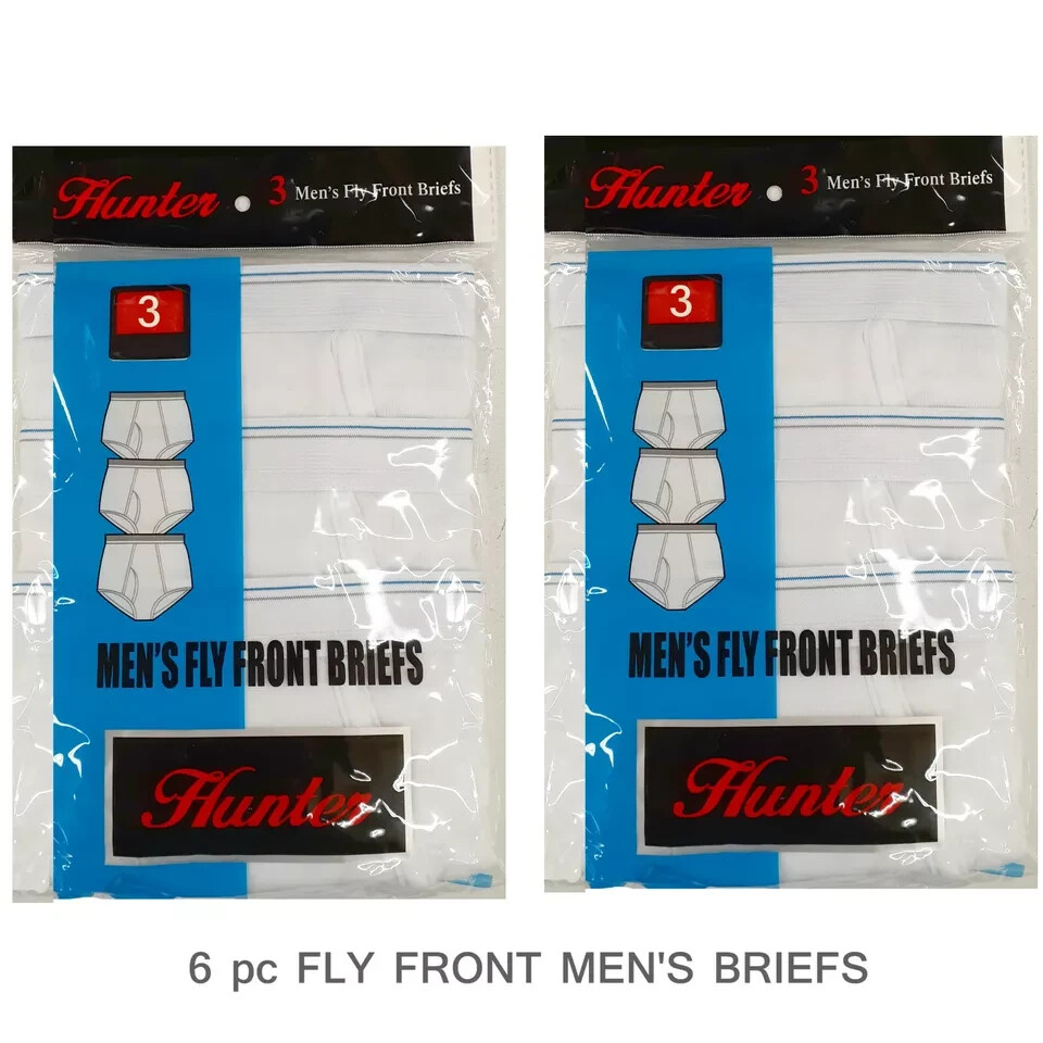 3 PK Men’s White Brief Cotton Blend Size S M L XL KING HUNTER