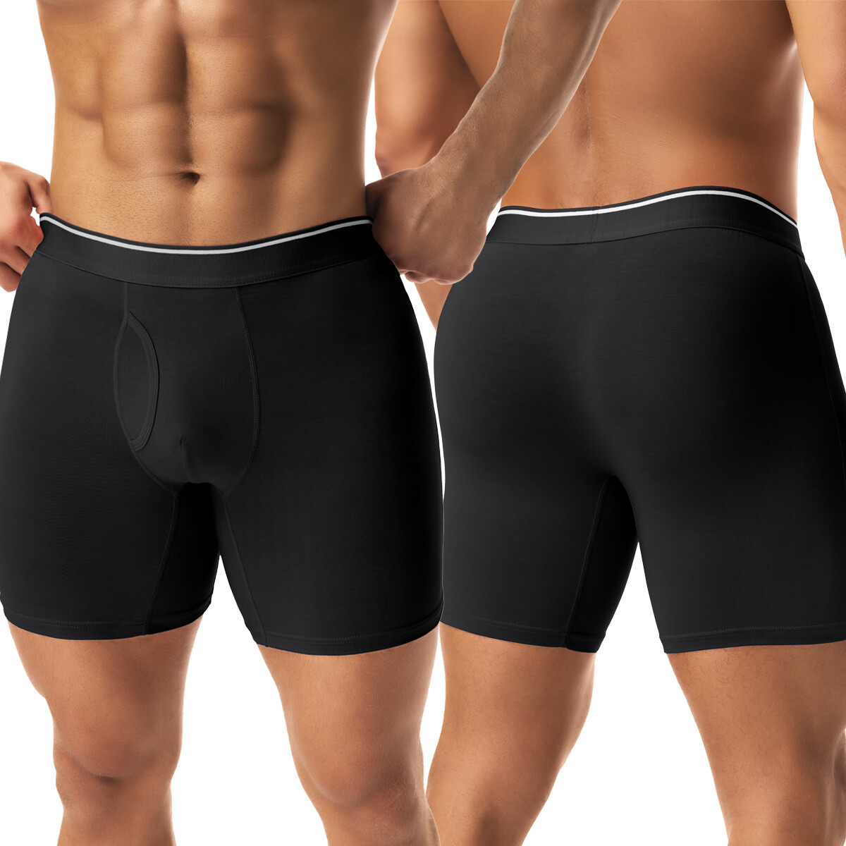 Men’s Bamboo Underwear Boxer Briefs 4 Pack Soft Long Leg Trunks Undies For Men