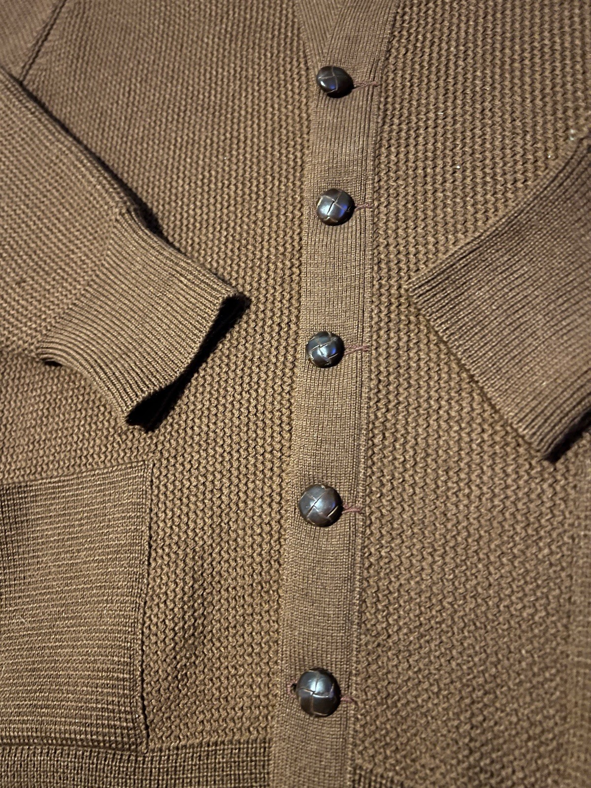 Vintage Jaeger 100% Wool Men’s Tan Preppy Cardigan Sweater Size 42 Gt. Britain