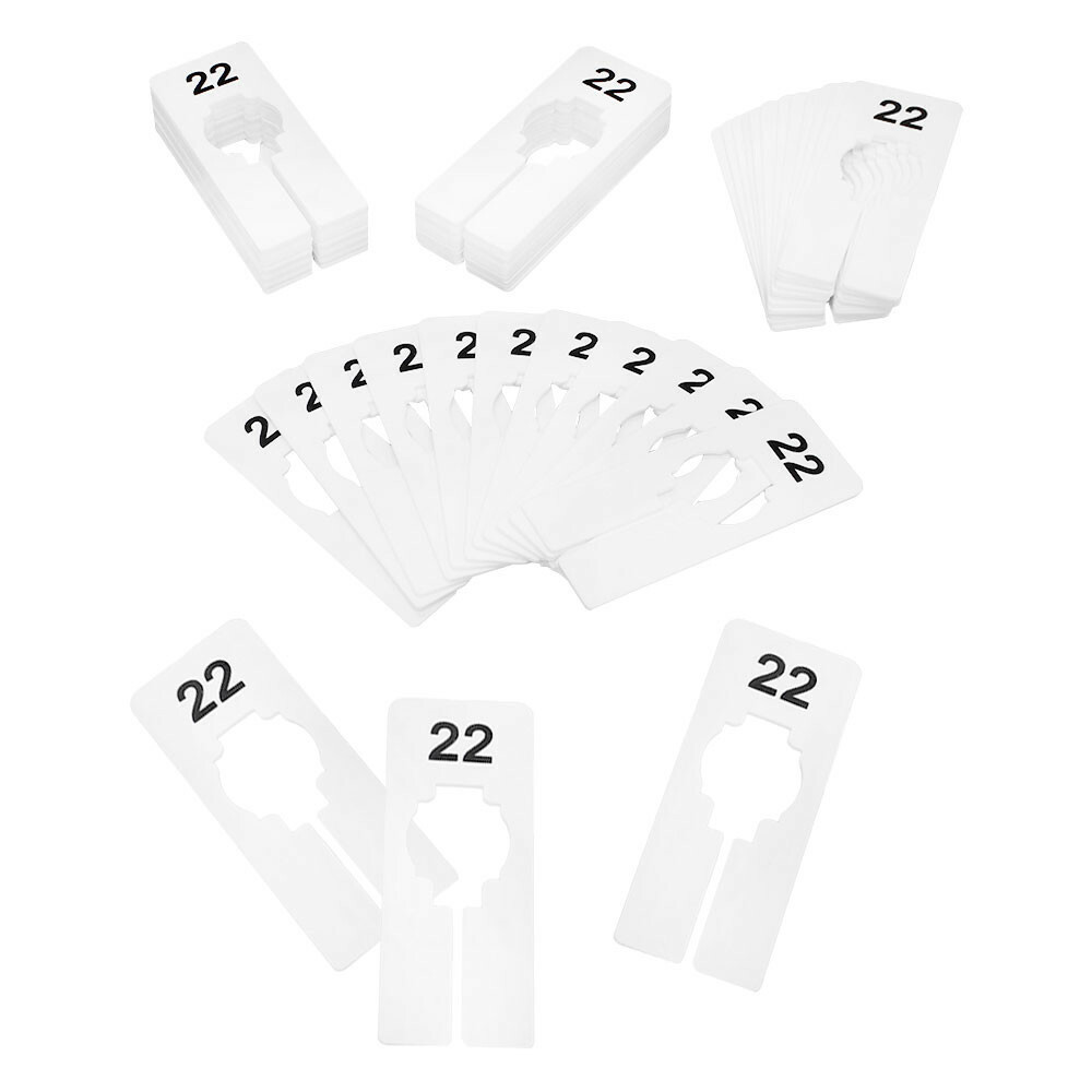 Hangers Retail Clothing 2″ x 5″ Rectangular Plastic Size 22 Dividers 10Pcs White