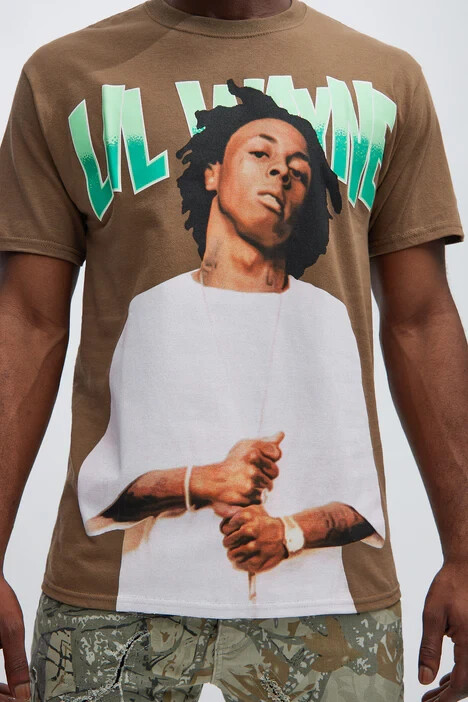 Lil Wayne Mens Lil Wayne Reason Tunechi Brown Shirt New S, M, L