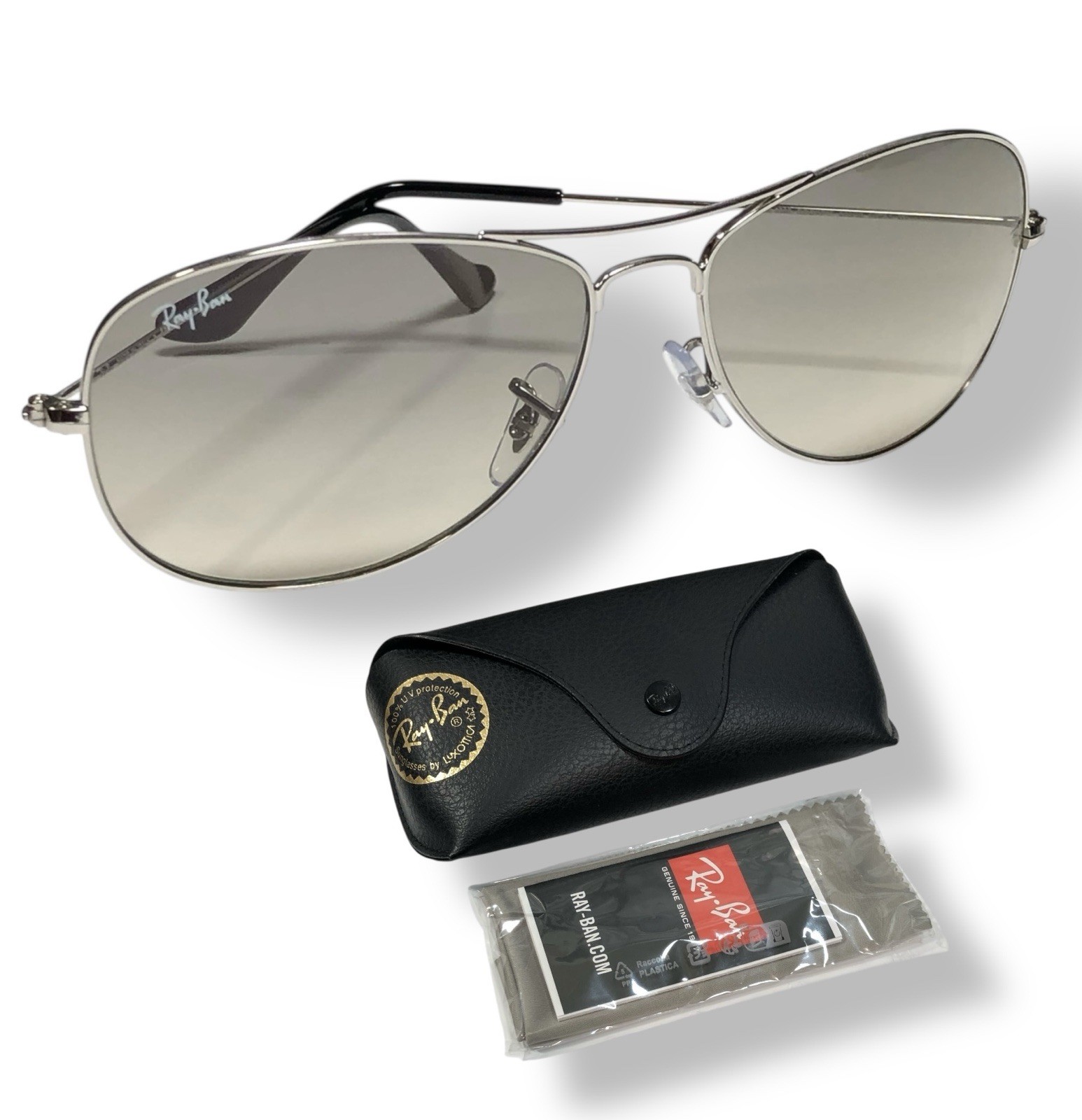 Ray Ban RB3362 003/39 Cockpit Sunglasses Silver Gray Gradient 59mm RARE