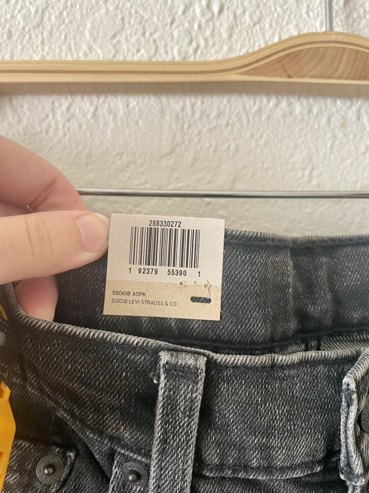 Levi’s Men’s Slim Taper Stretch Jeans Charcoal Wash Black Mid Rise Denim