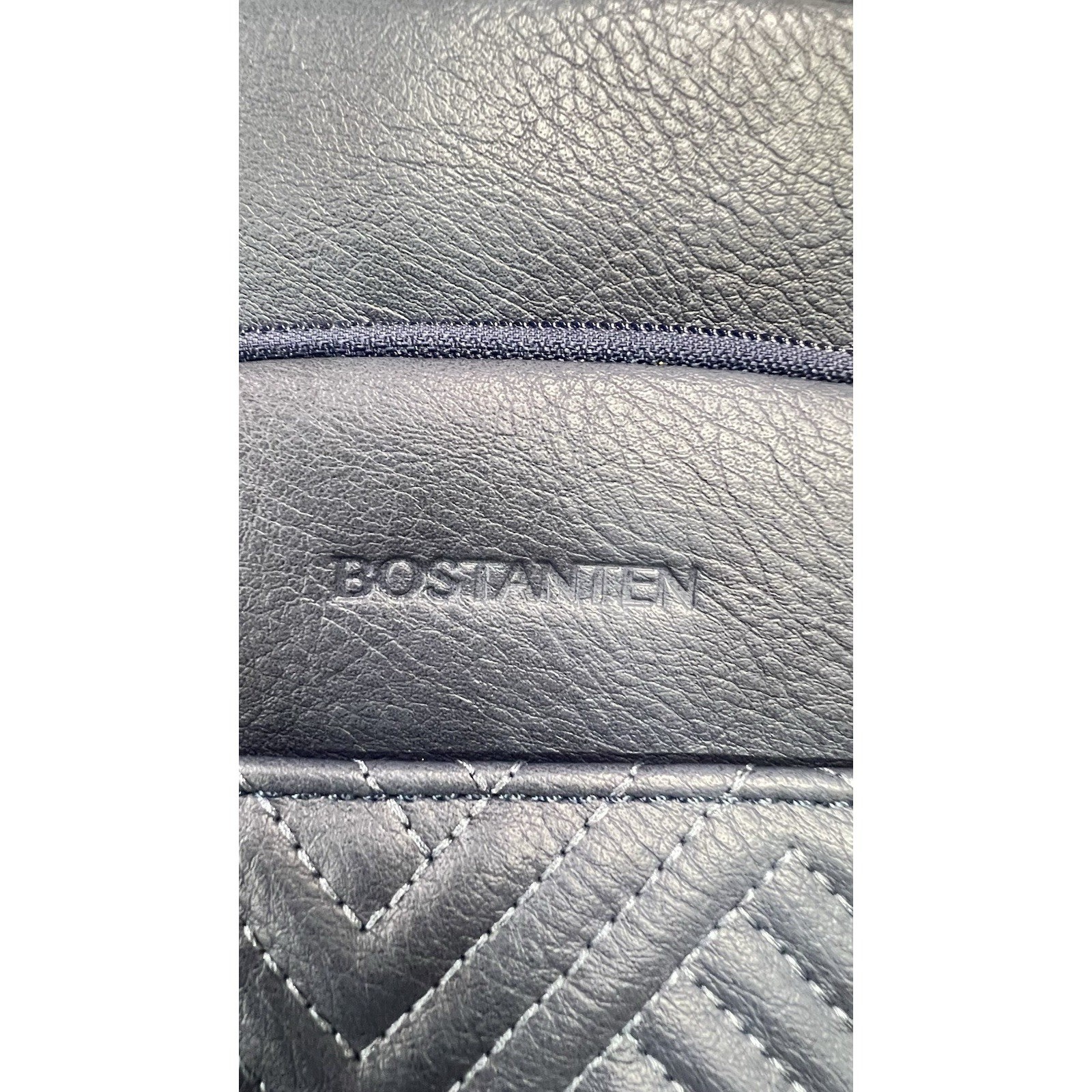 Bostanten Navy Quilted Sling Crossbody with Embroidered Guitar Strap Boho