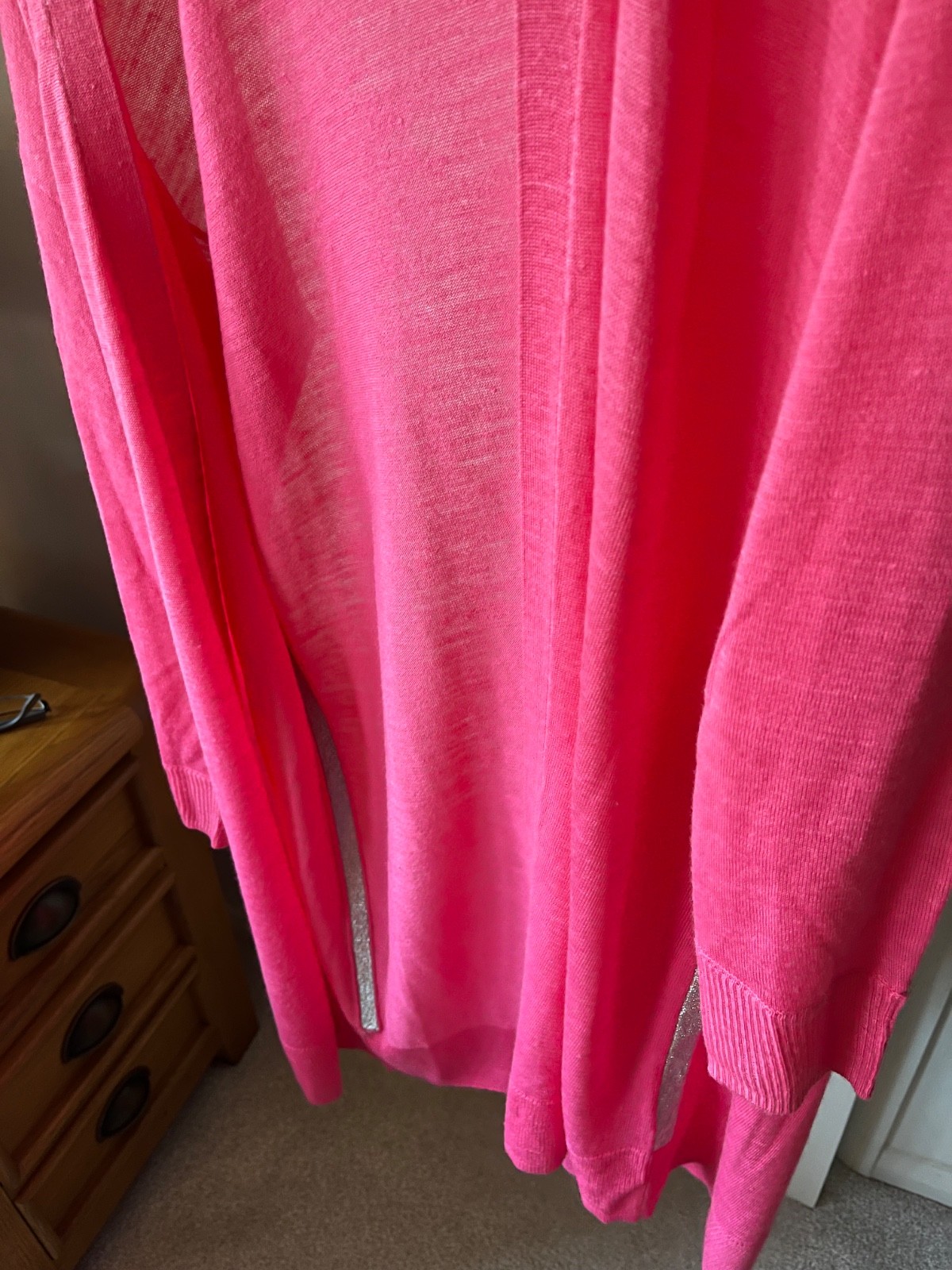 MINT VELVET BRIGHT PINK LONGLINE CARDIGAN M, EXCELLENT CONDITION WORN TWICE