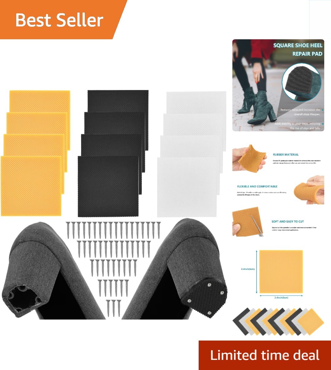 Professional 12-Piece Sole Repair Kit: Durable Anti-Slip Heel Protectors & Nails