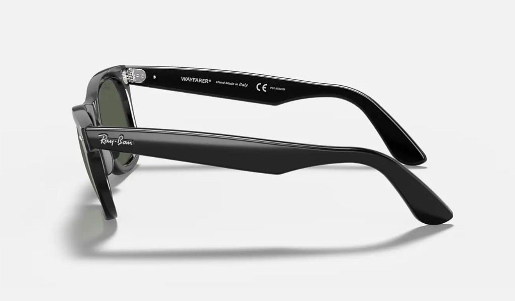 Ray-Ban Original Wayfarer Unisex Square Sunglasses – Black/Green (RB2140 901/58)