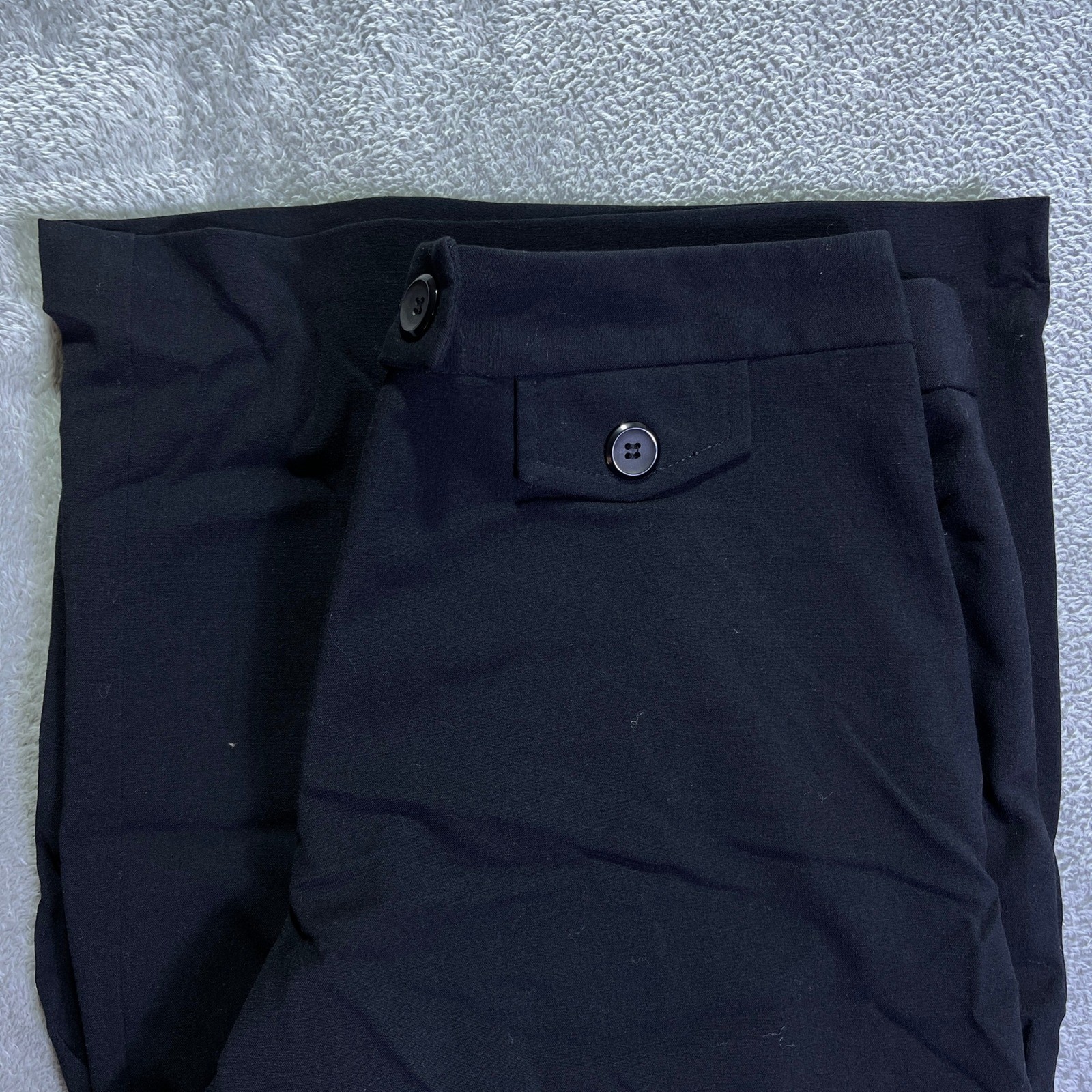 BRIGGS NEW YORK Black Wide Leg Cropped Pants Women’s 12 Polyester Rayon Spandex