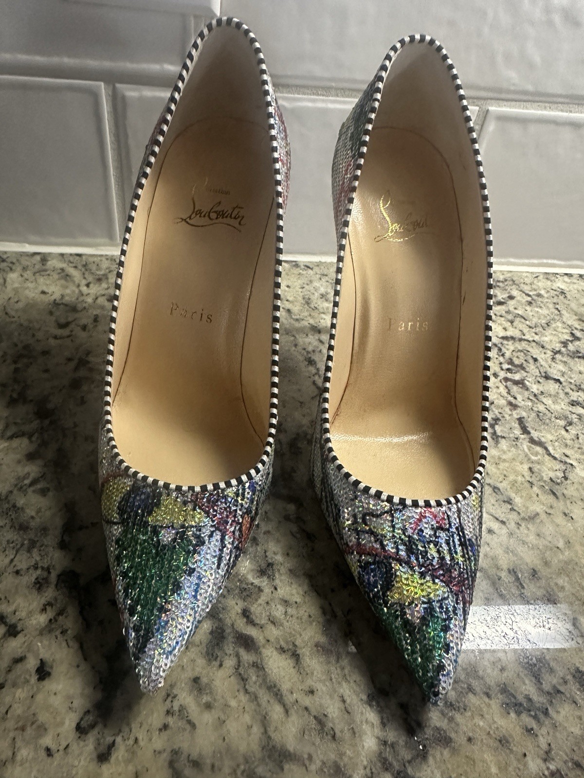 Christian Louboutin So Kate 120mm Sequins pumps – Resole – Party/NYE – 37 EU