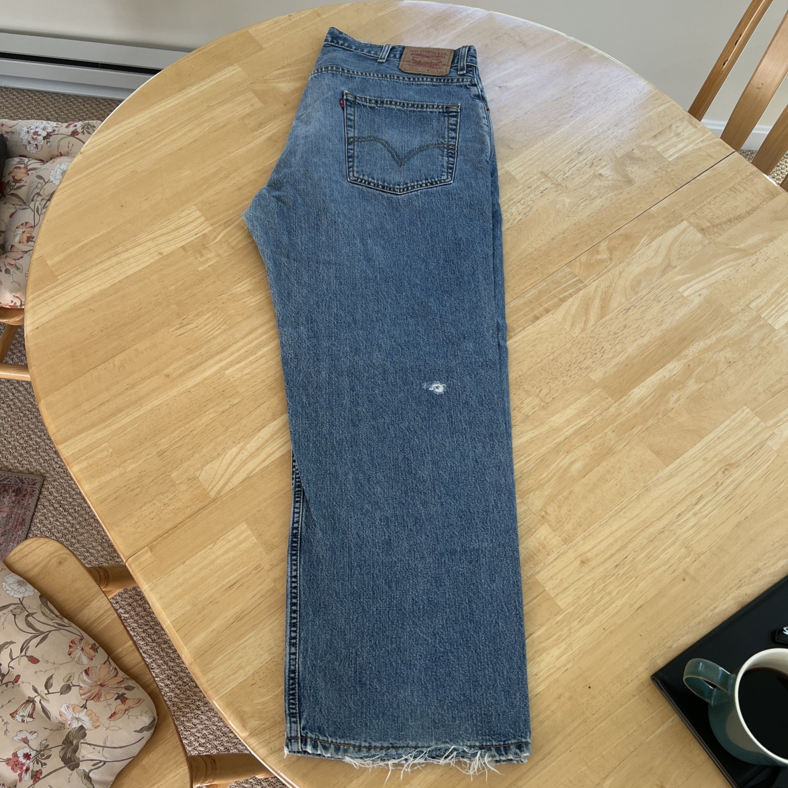 Levis 569 Loose Straight Leg Jeans Mens 38×30 Light Wash Blue Denim 00569-4550