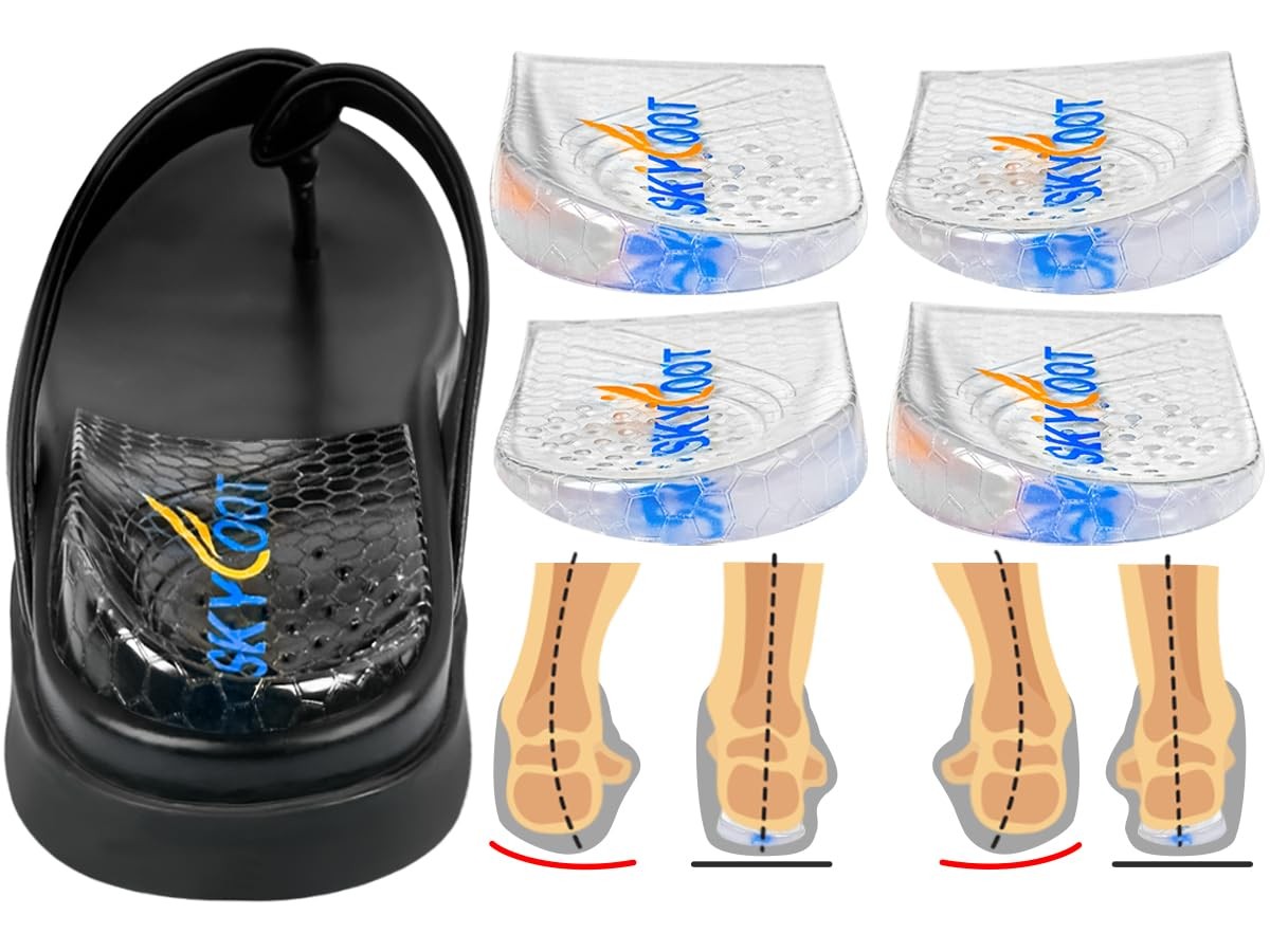 2 Pairs Heel Wedges for Over Supination & Over Pronation, Re-Usable Adhesive …