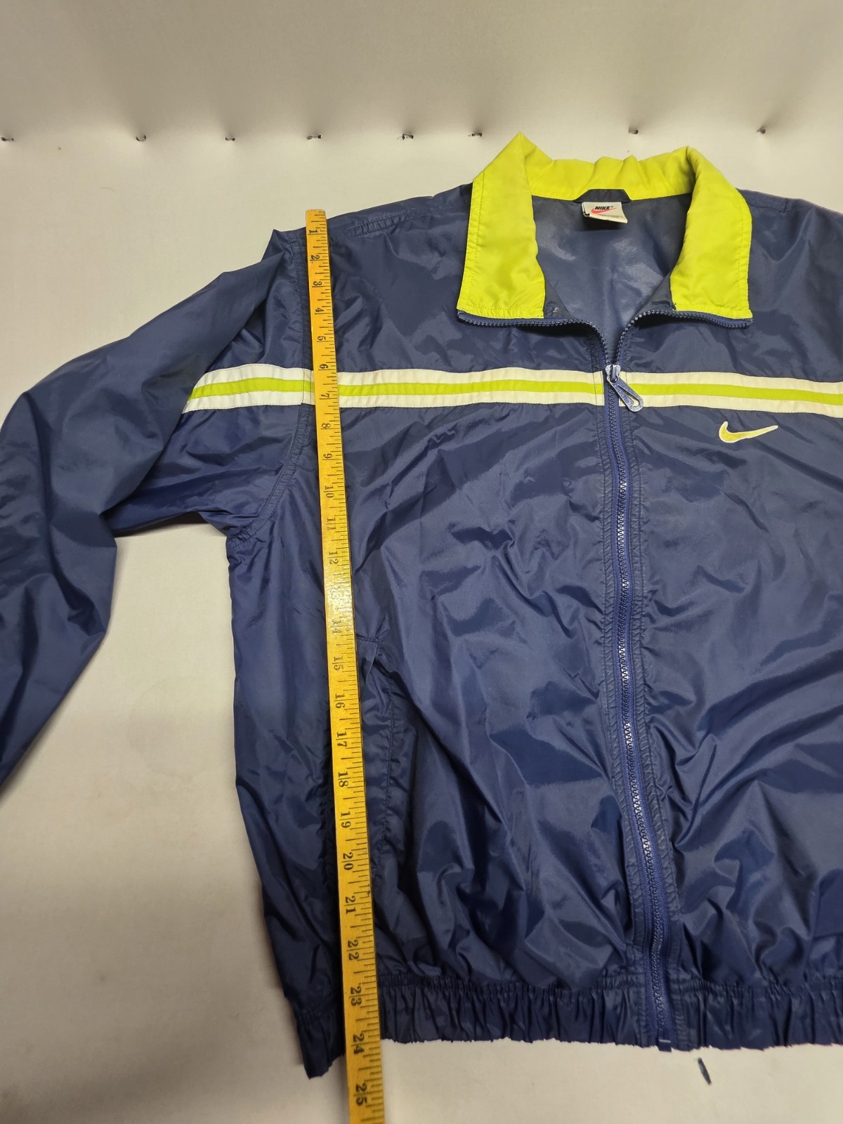 Vintage 90s Nike Windbreaker Jacket Men M Blue Full Zip Lightweight Nylon