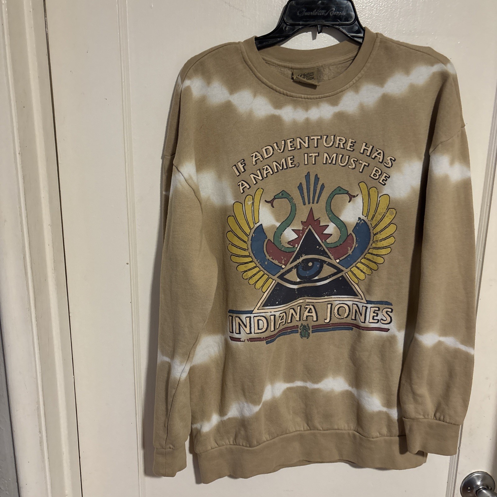 Indiana Jones Adventure Has a Name Tie-Dye Crewneck Small 24 In Pit To Pit