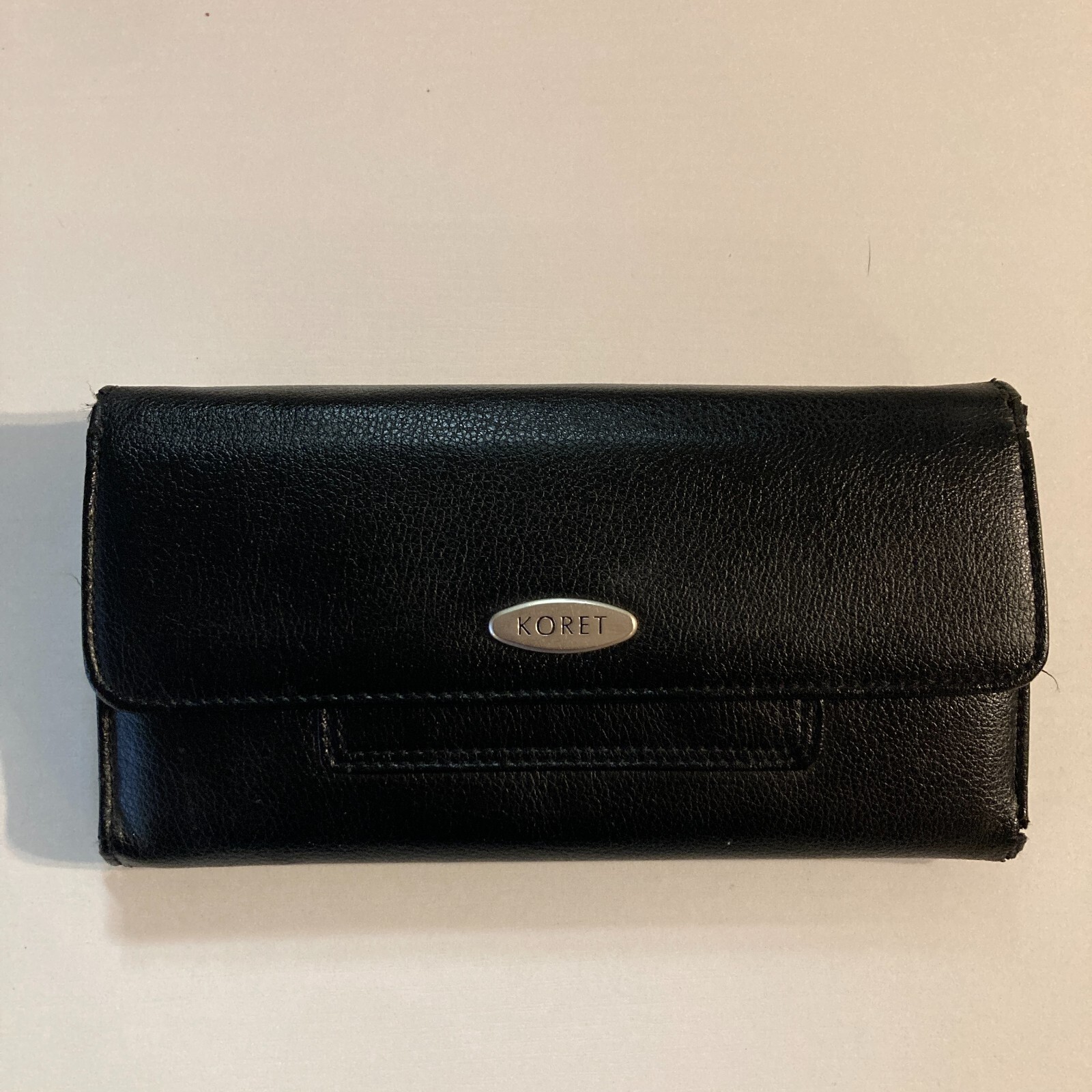 Koret black trifold leather check book wallet 1980
