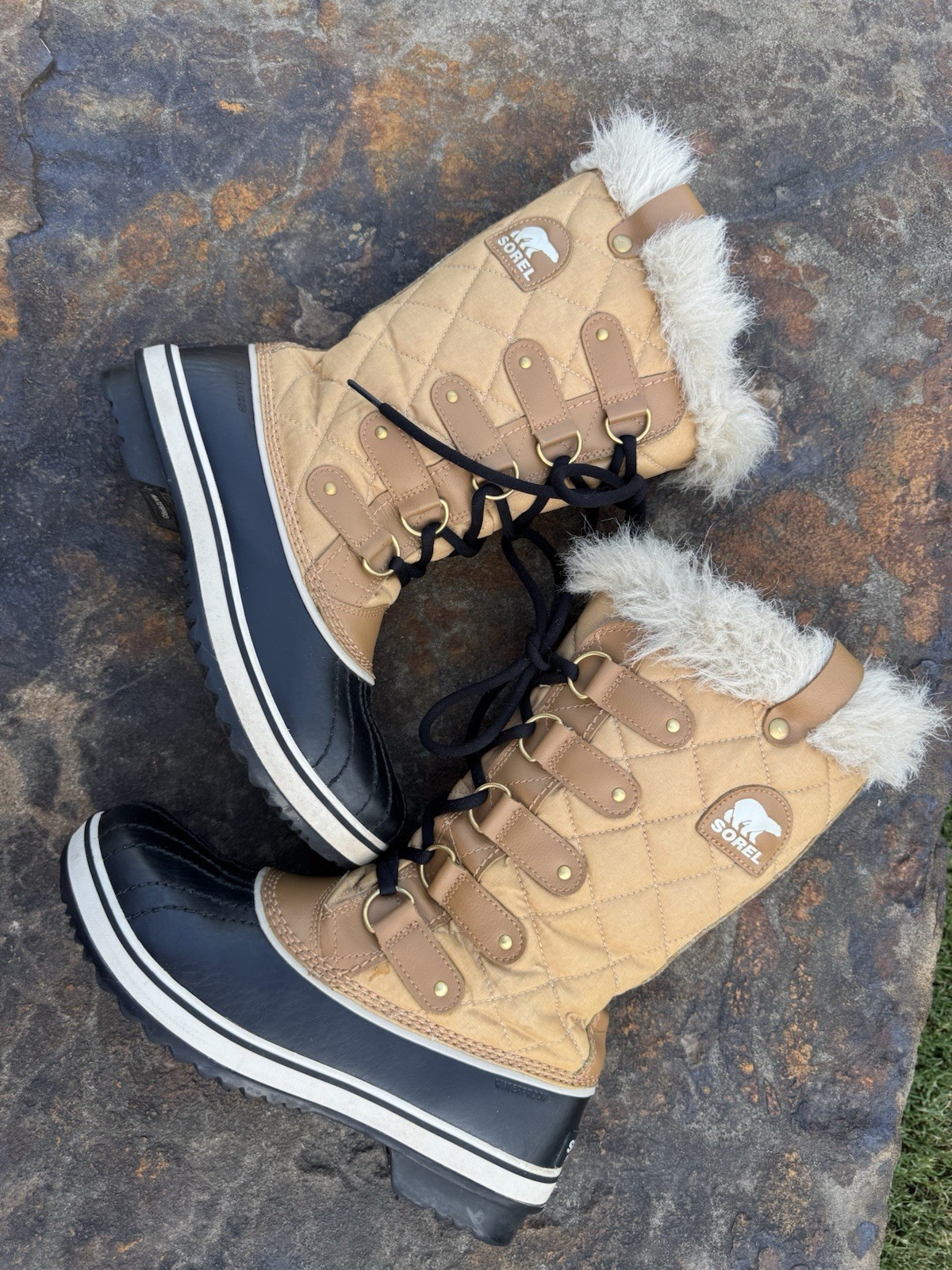 Sorel Tofino II Cate Waterproof Fur Lined Canvas Tall Duck Winter Boot Size 9