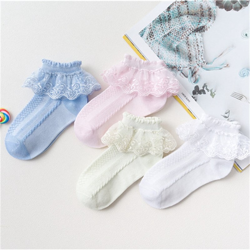 Children’s Lace Socks Thin Summer Cotton Princess Short Socks White Dance