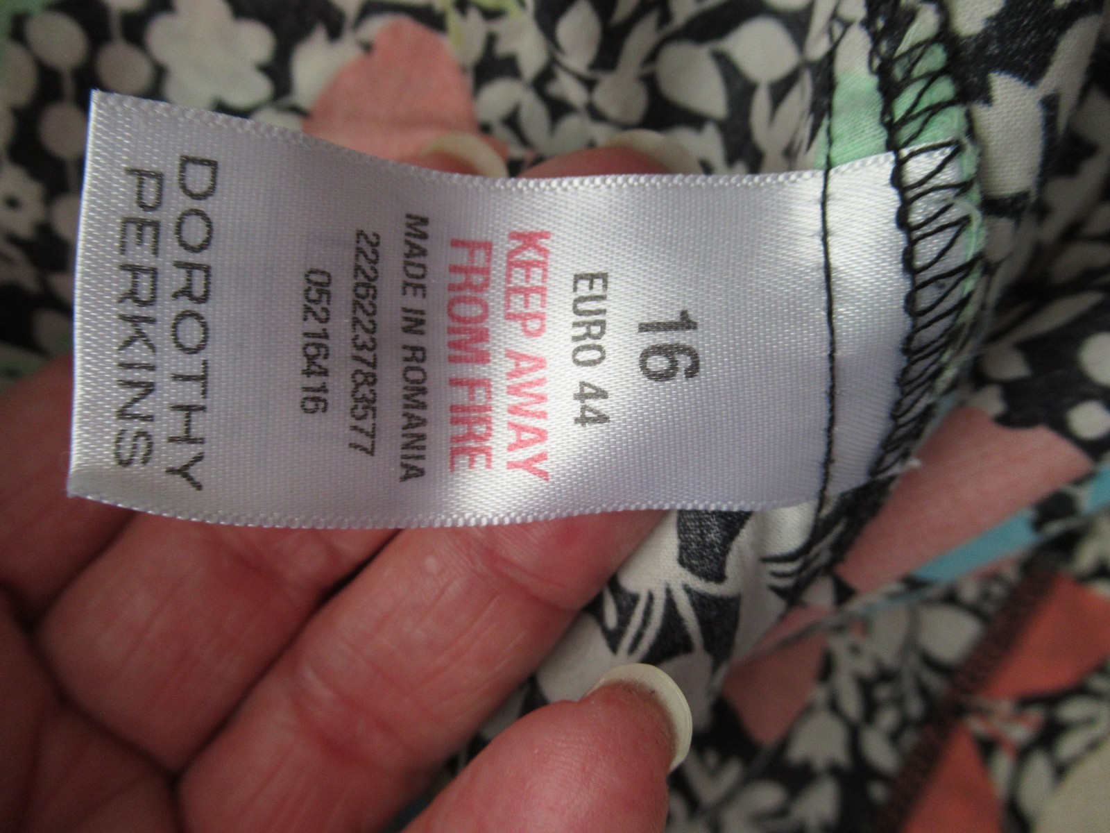Dorothy Perkins Floral Cotton Blouse, Size 16